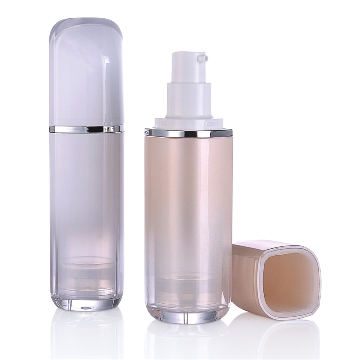 30ml s dvostrukim zidom bisera bijela boca pumpe bez zraka za BB hidratantnu kremu L14
