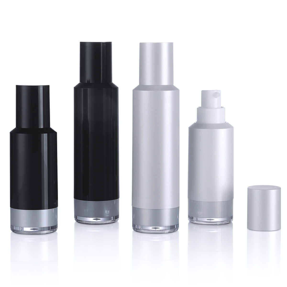 15ml 30ml Luksuzna plastična pp crna mat losion bez zraka za pumpa za pakiranje za njegu kože L07