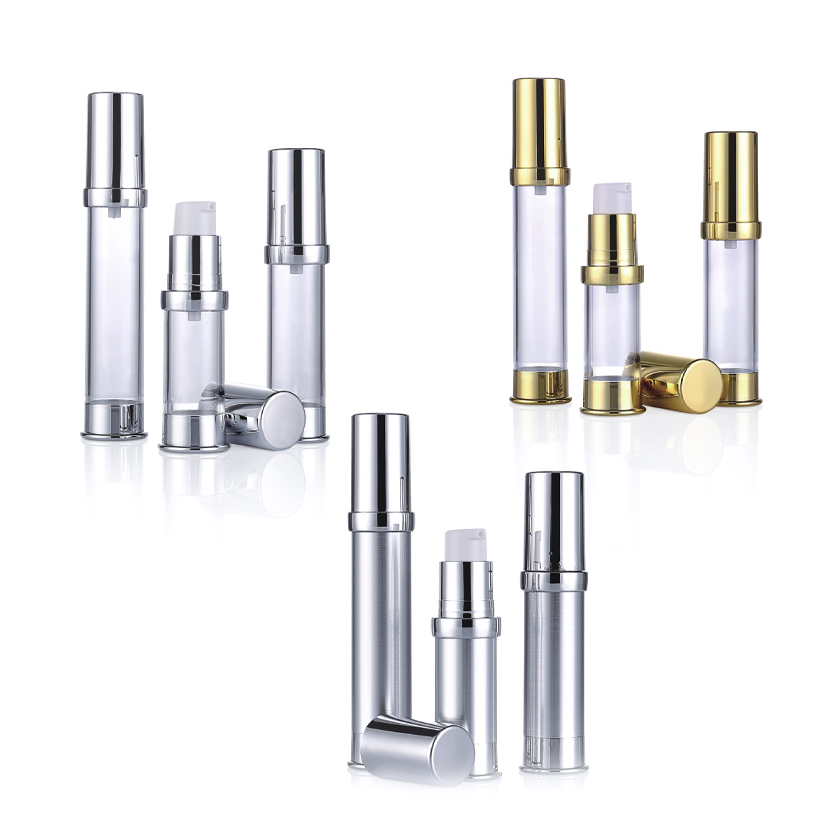 15 ml 20ml 30ml zlatno srebrna plastična mandatni losion bez pumpe za zrak za uzorak l09